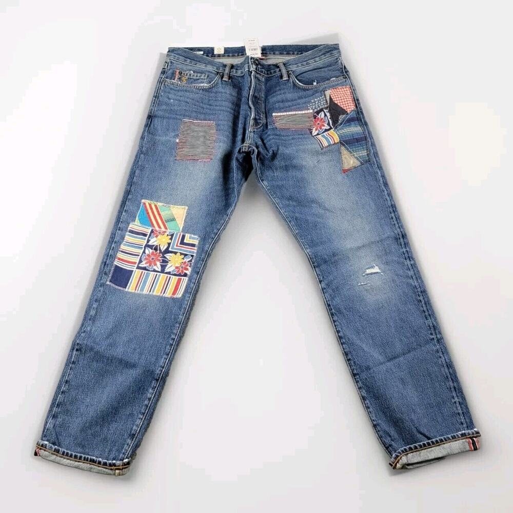 Todd Snyder Slim Fit Patched American Selvedge Denim Jeans 36x32